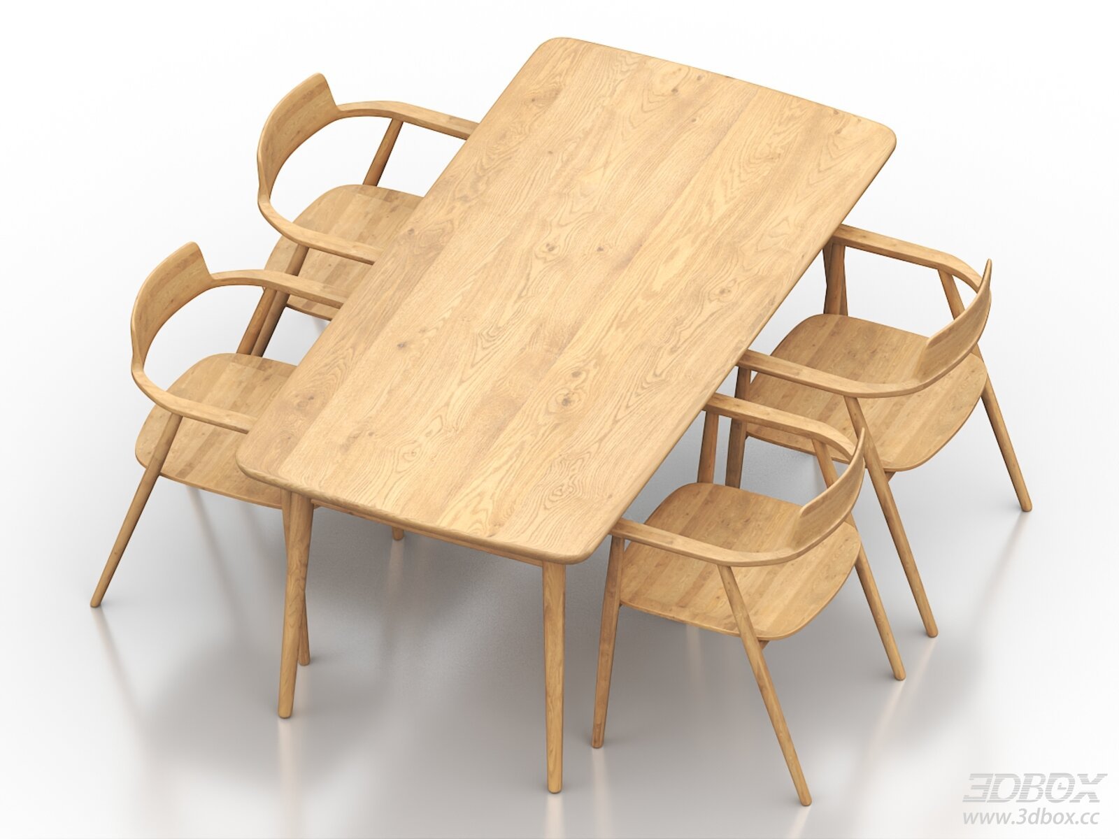 Modern Wooden Dining Table and Chairs