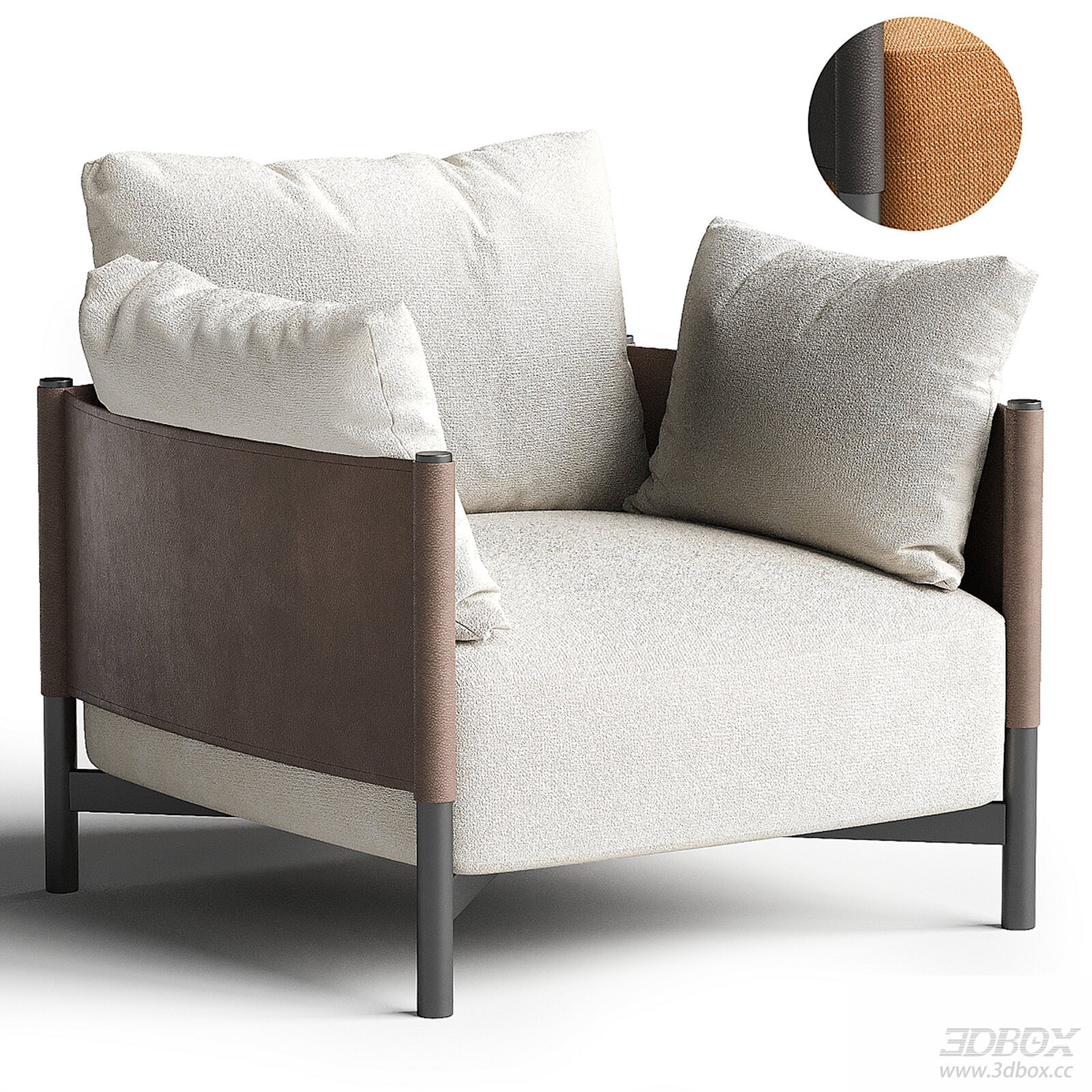 Modern Single Sofa with Pillows