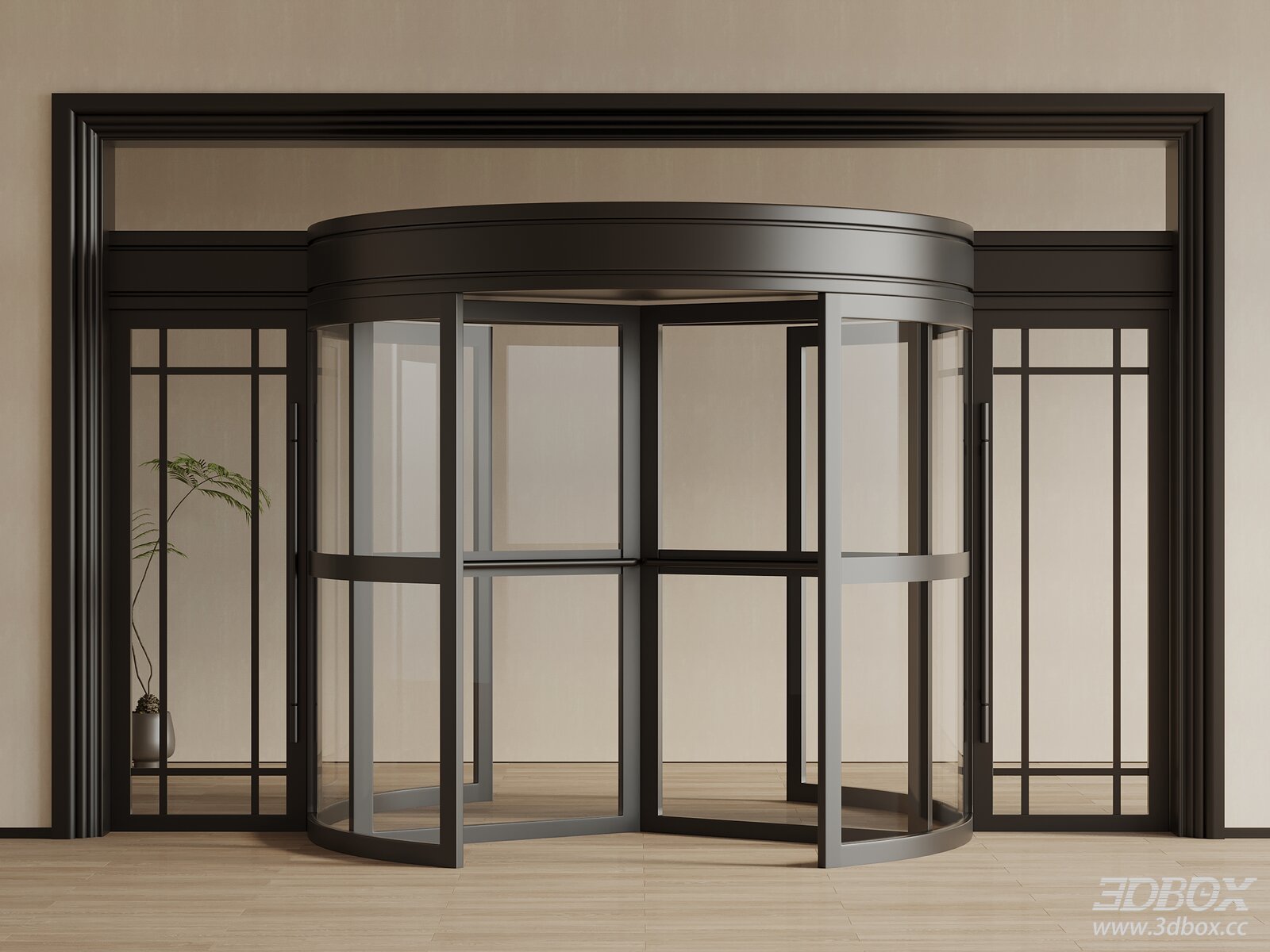 Modern Rotating Glass Door