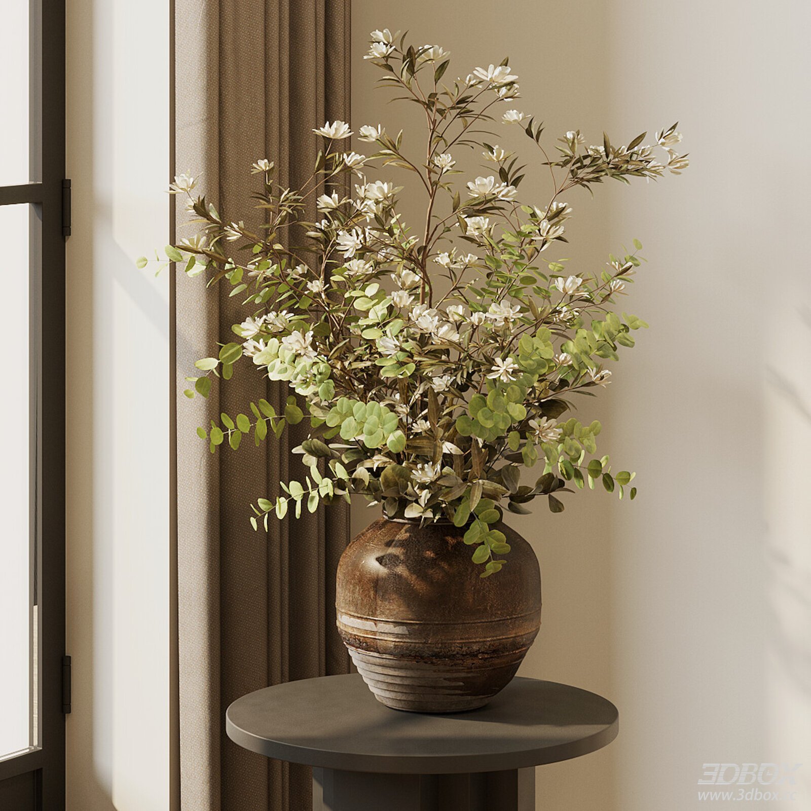 Modern Vase with Indoor Plant on Table