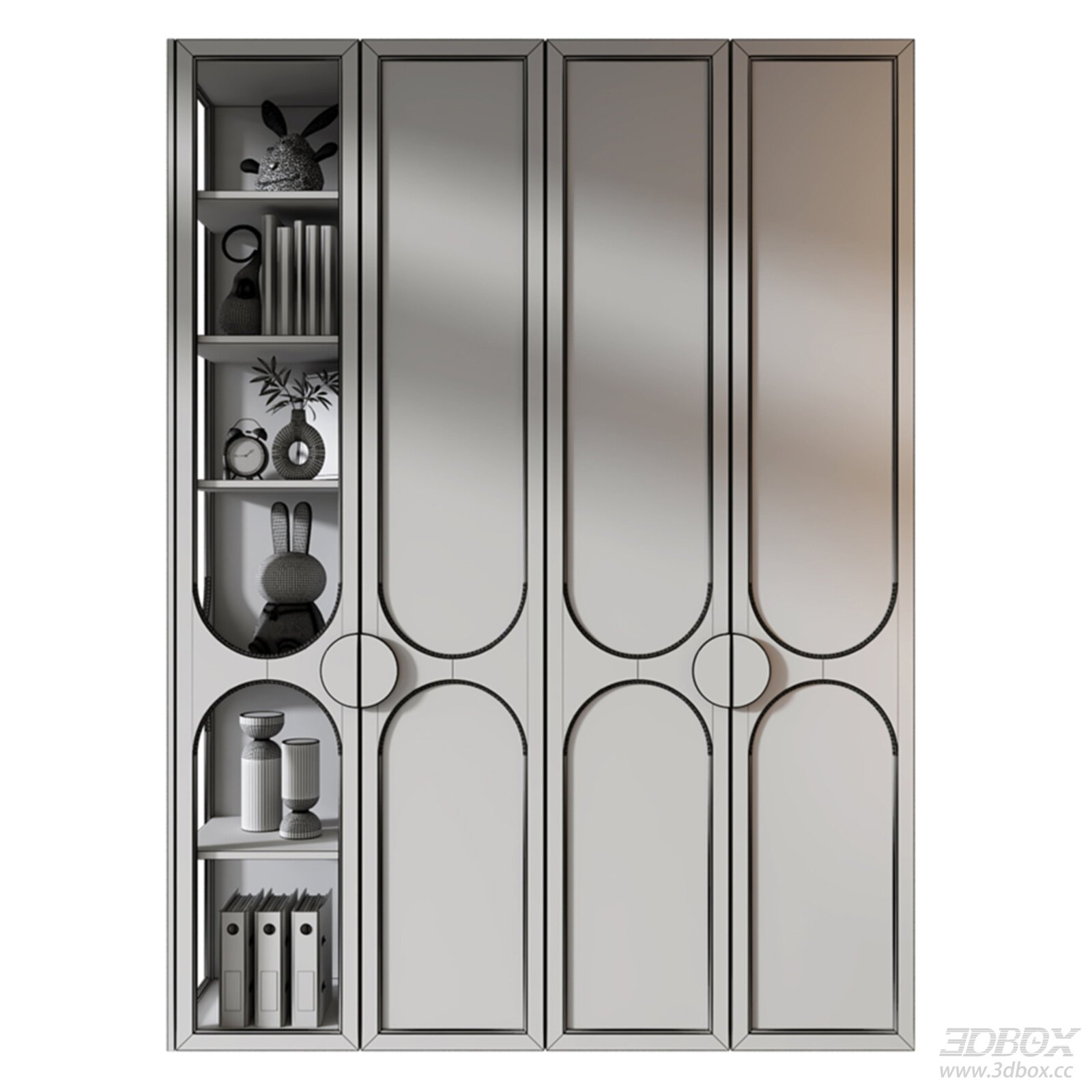 Modern Metal - Glass Wardrobe & Display Cabinet