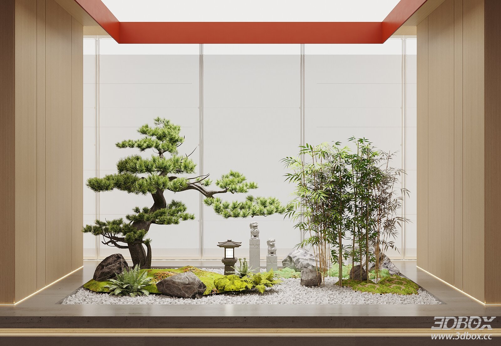 Modern Hallway with Indoor Plants
