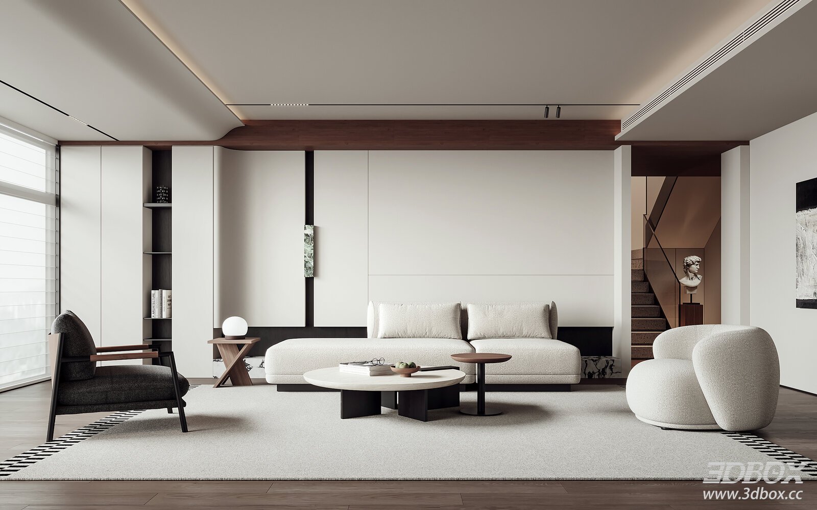 Modern Living Room Interior with Sofa and Furniture