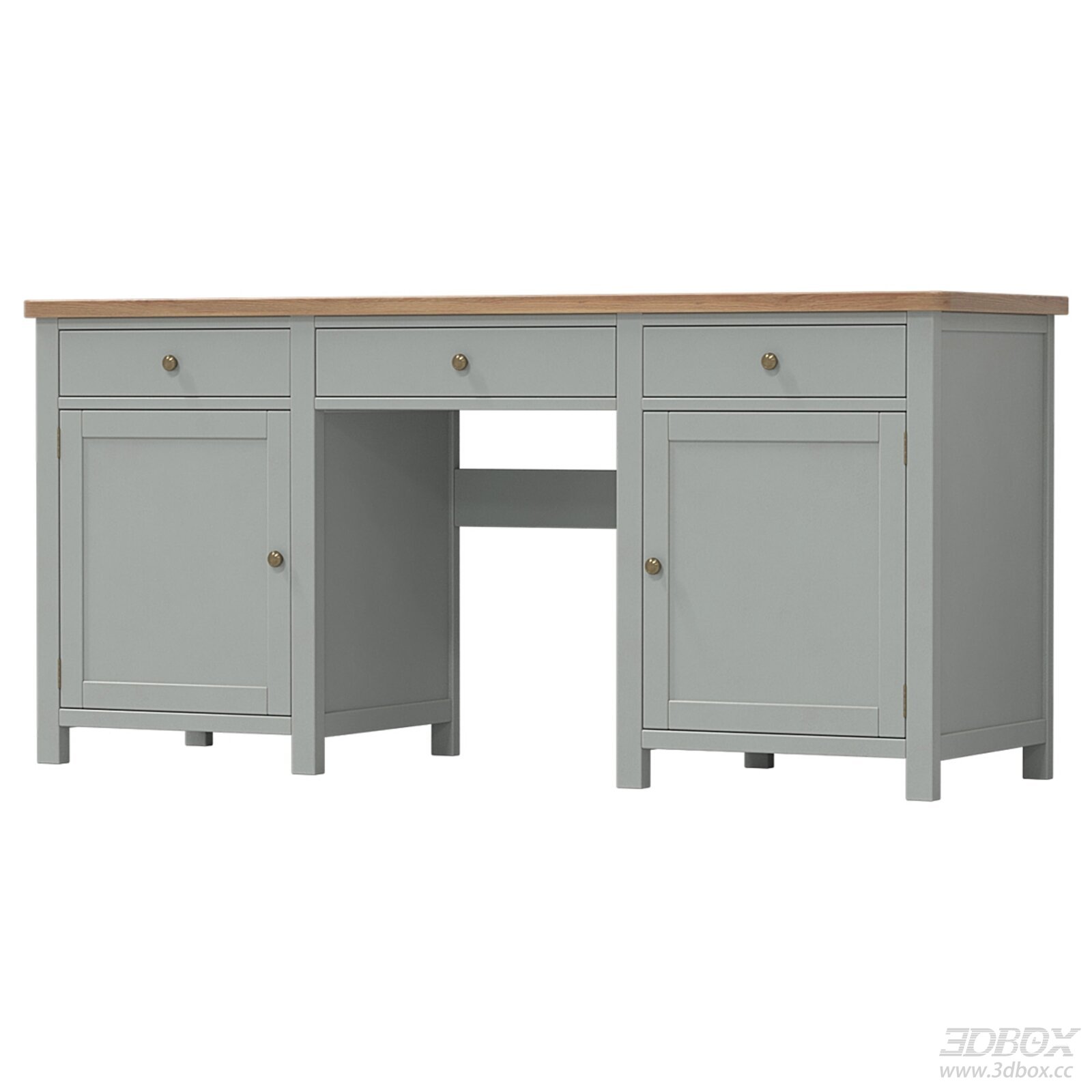 Modern Wooden Desk with Cabinets