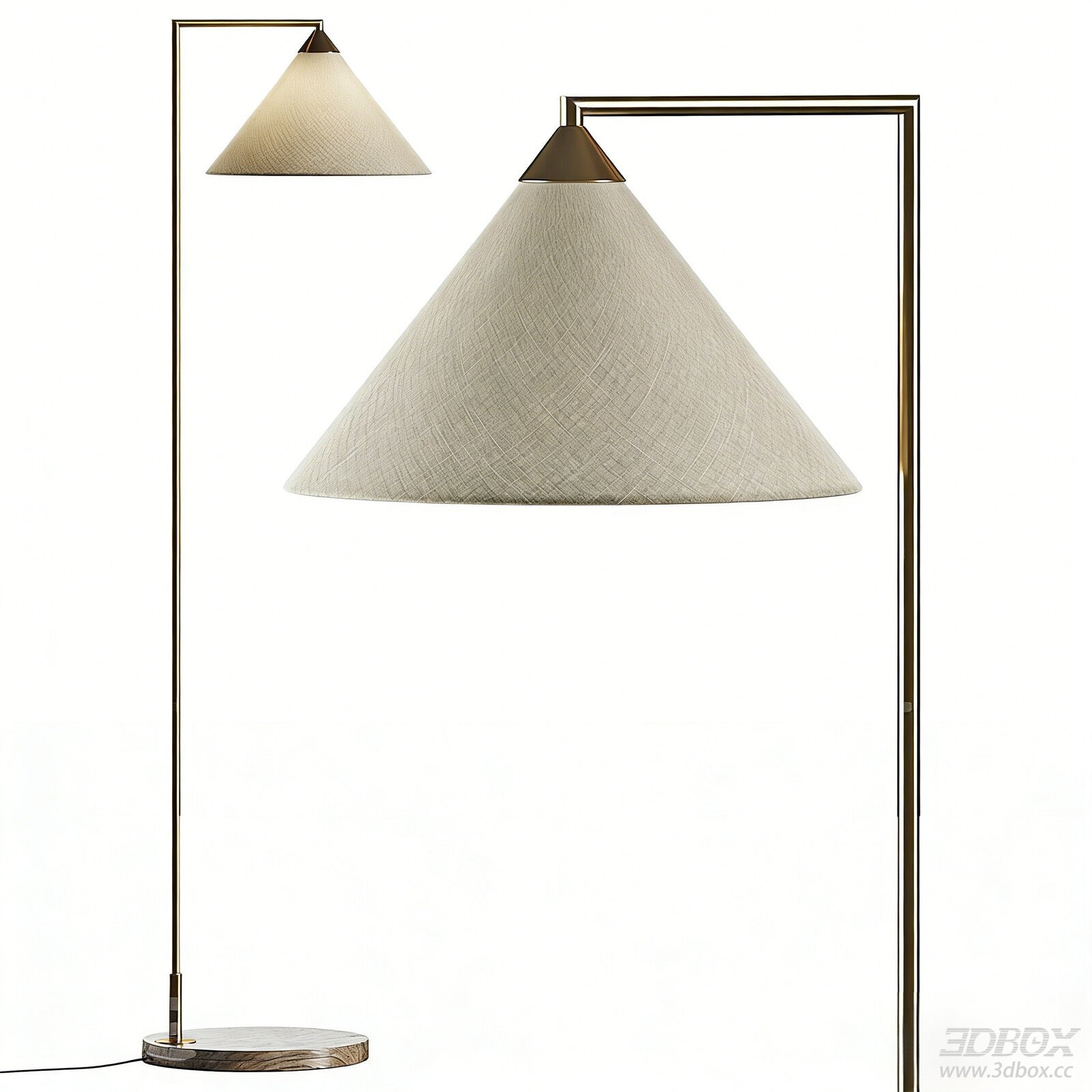 Modern Fabric and Metal Floor Lamp