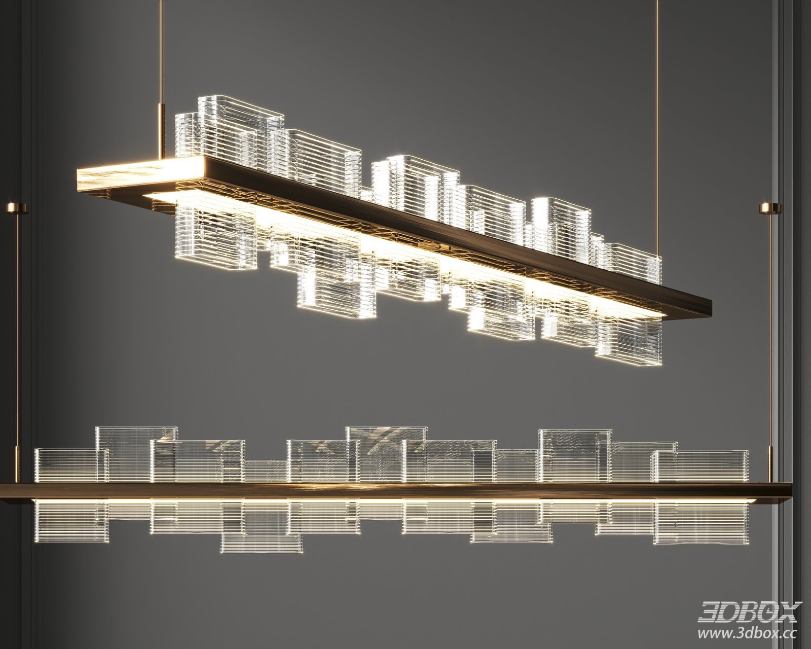 Modern Glass and Metal Ceiling Lamp