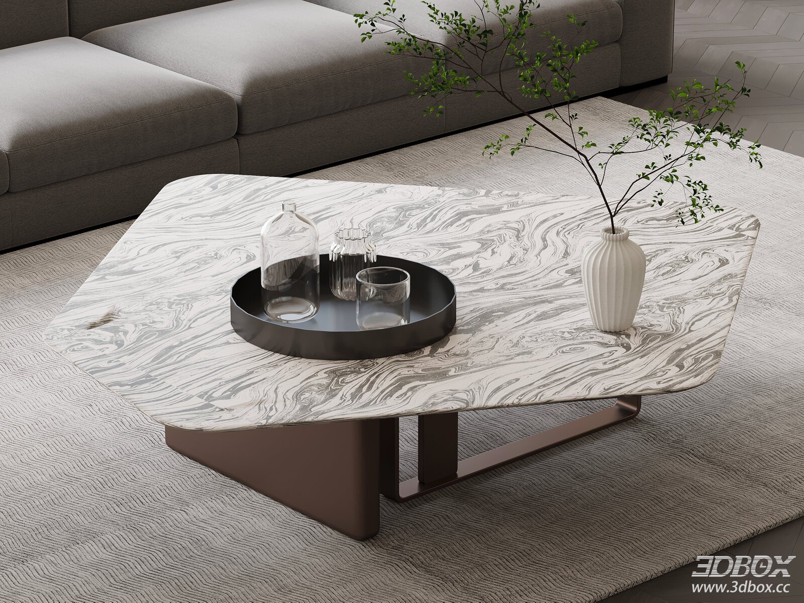 Modern Marble Coffee Table in Living Room