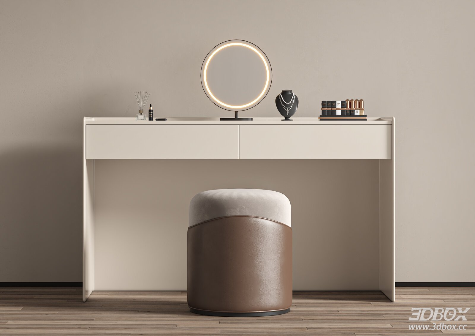 Modern Dressing Table with Stool and Mirror