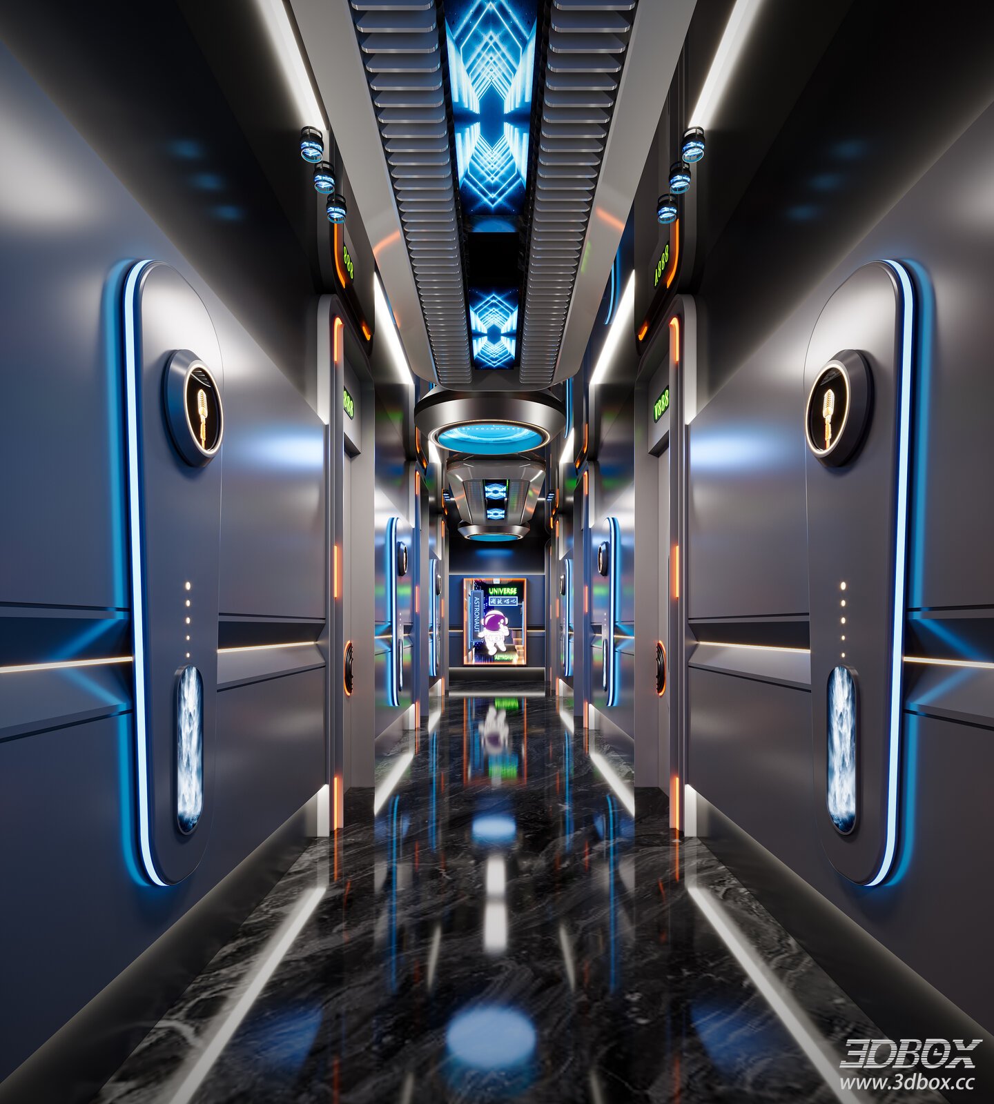 Modern Sci - fi Hallway