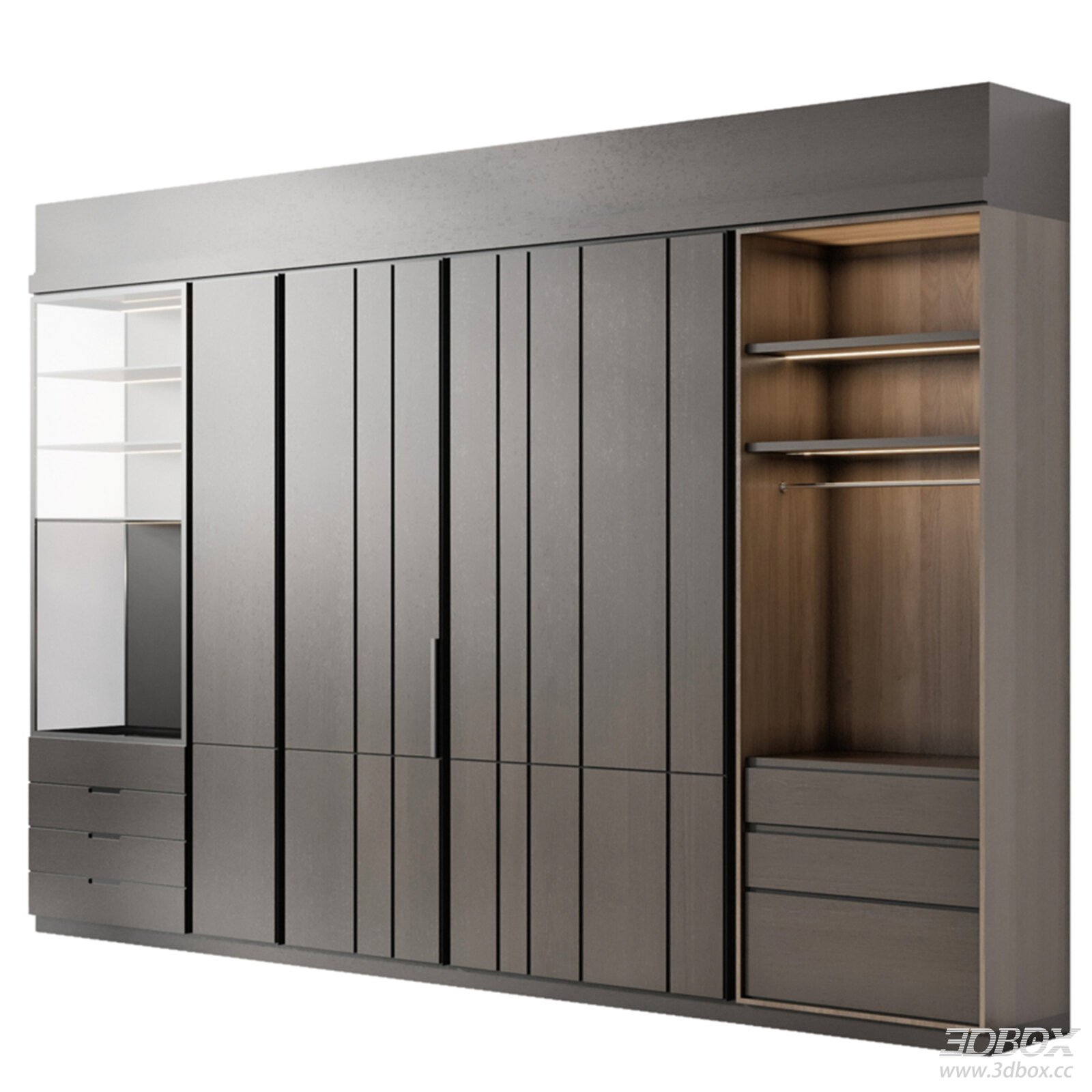 Modern Metal - Wood Wardrobe