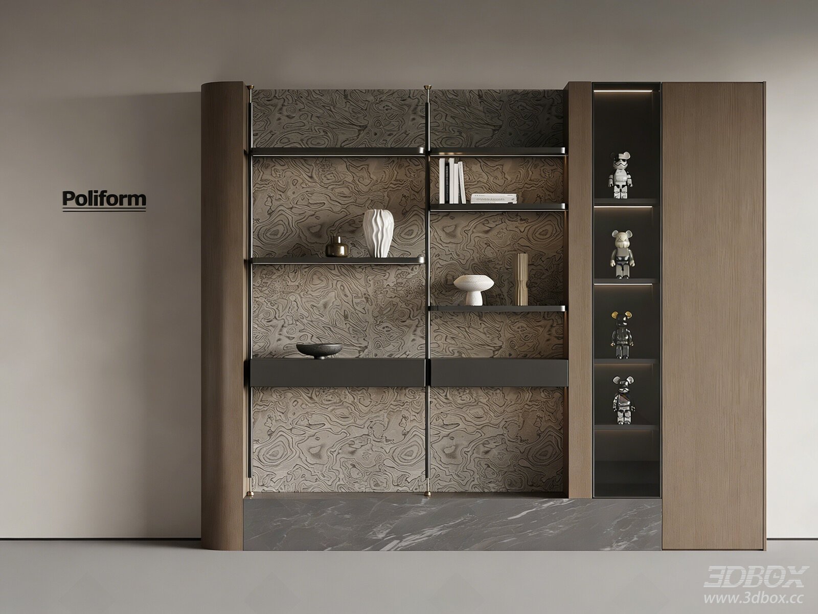 Modern Cabinet with Decorative Items