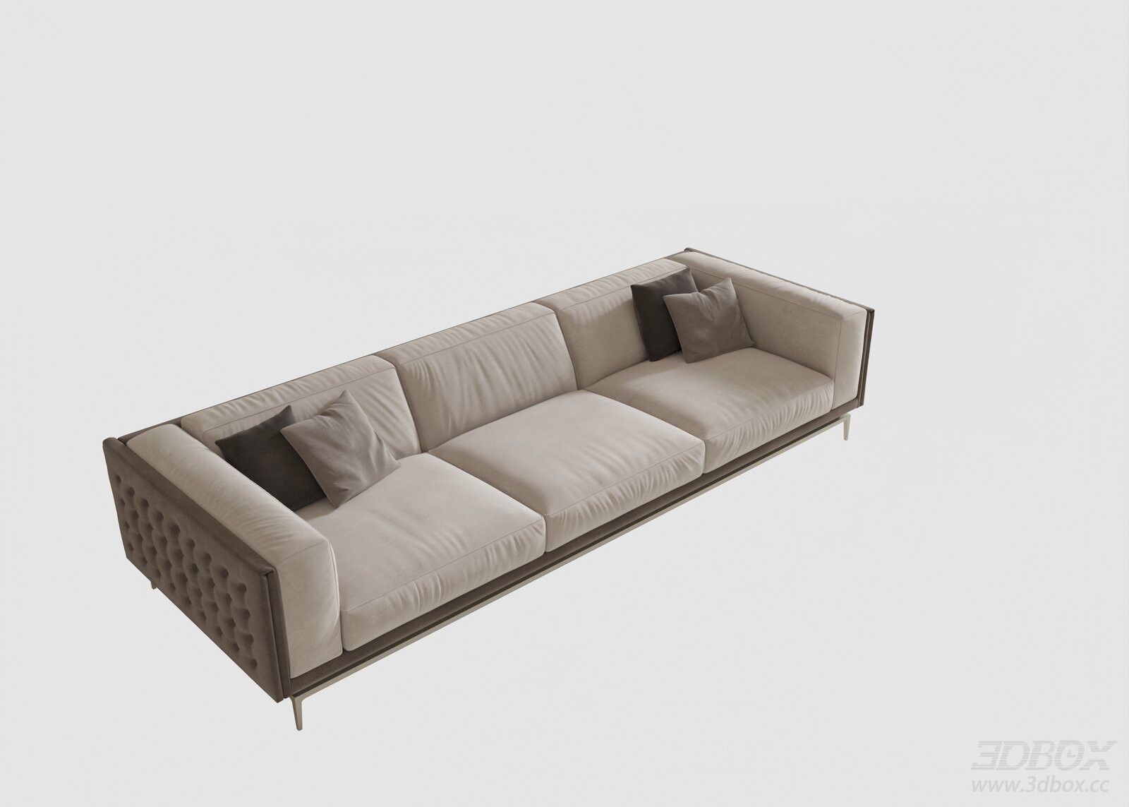 Modern Fabric Sofa with Pillows