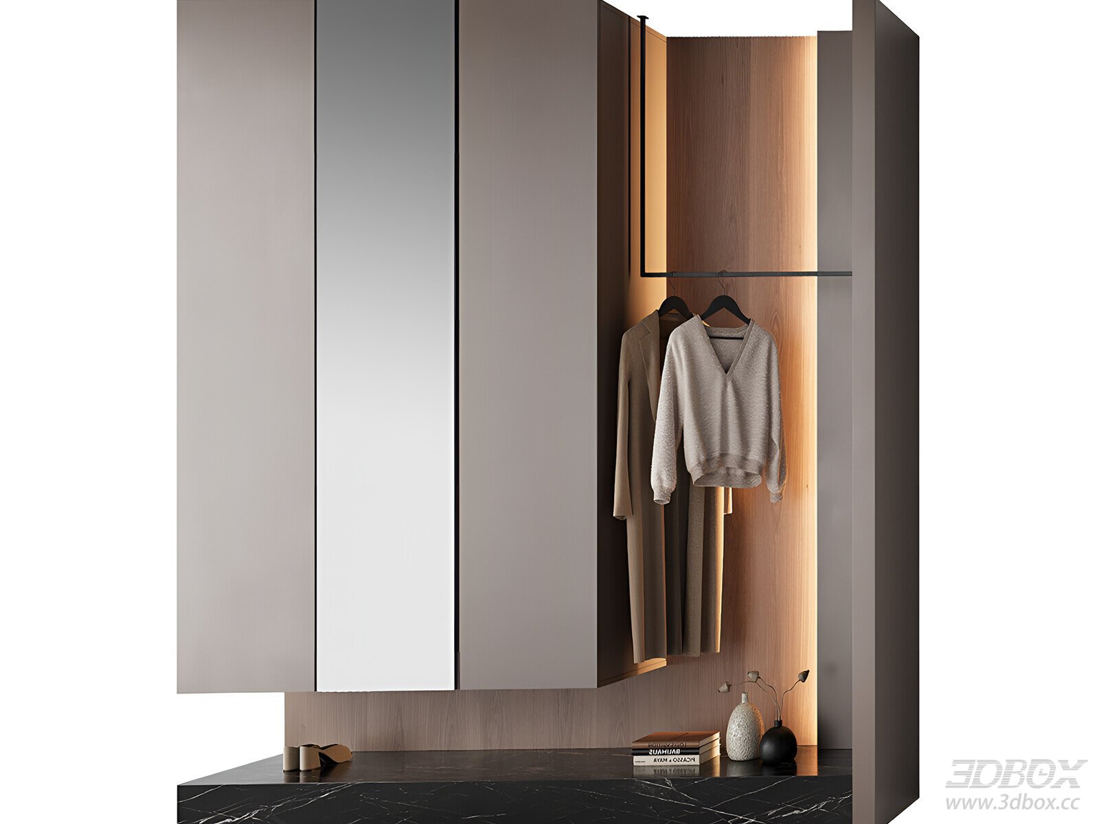 Modern Wardrobe with Clothes Display