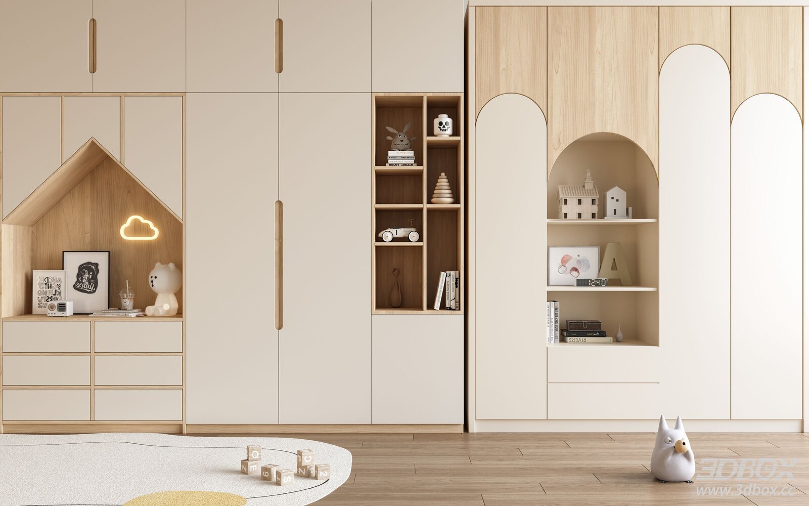 Modern Wardrobe and Display Cabinets in Living Room