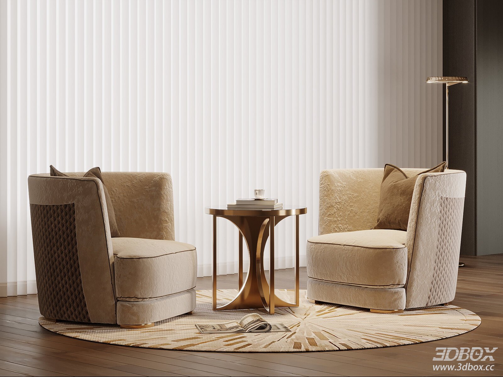 Modern Living Room Sofa Chair and Table Set