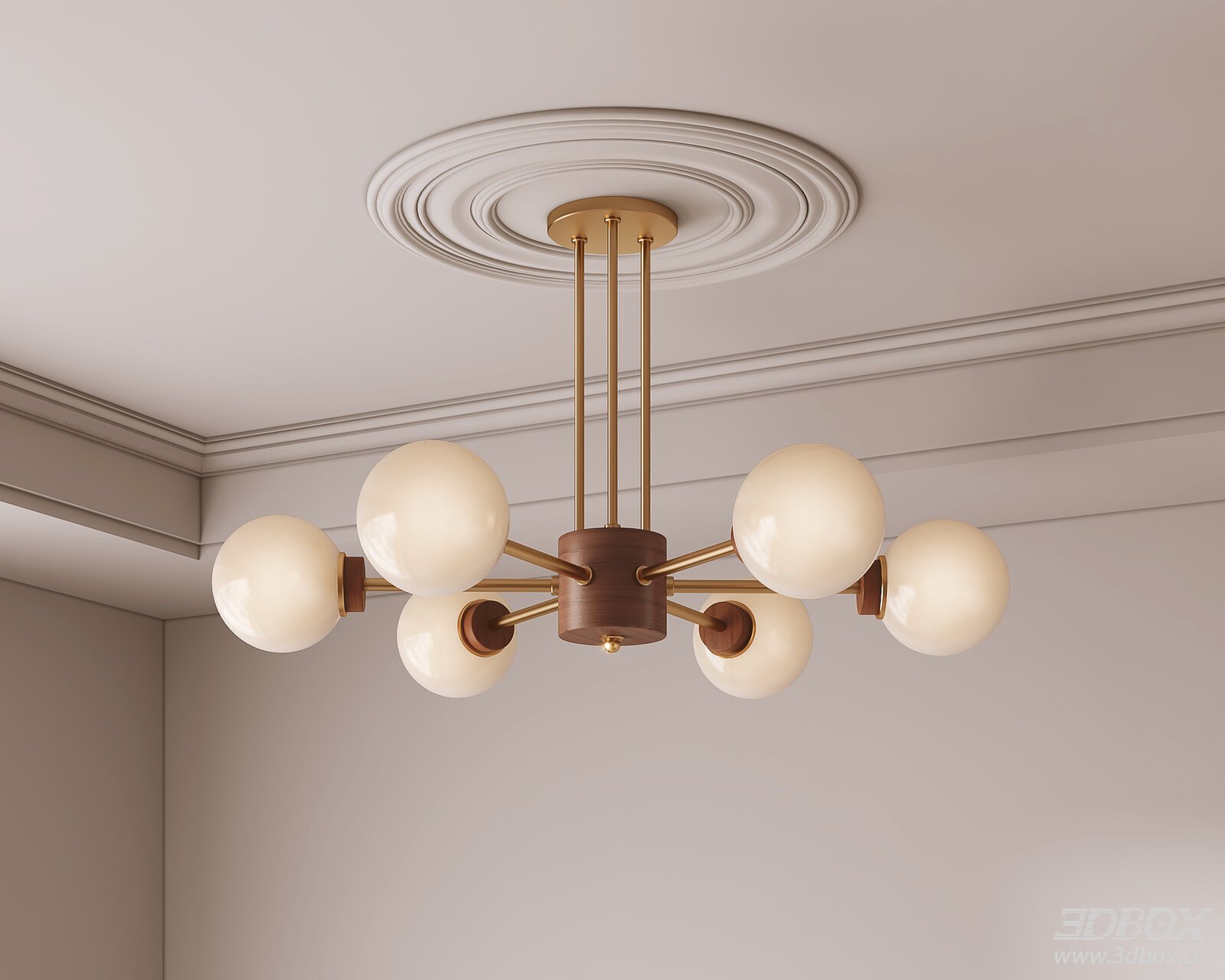 Modern Ceiling Lamp with Spherical Shades