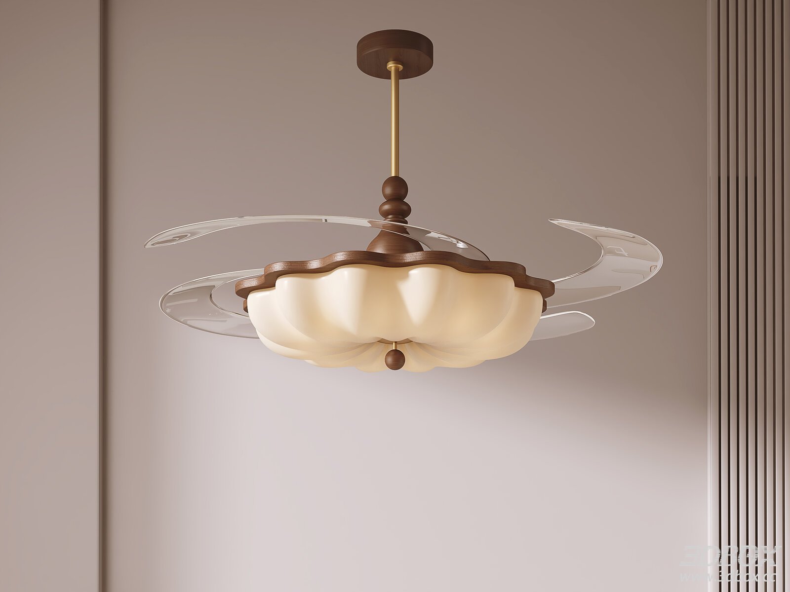 Modern Ceiling Lamp with Glass and Metal