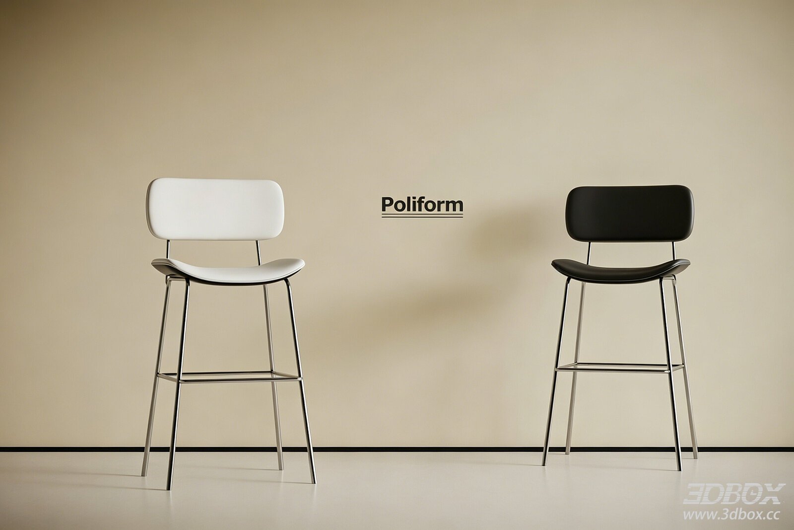 Modern Metal Stools by Poliform