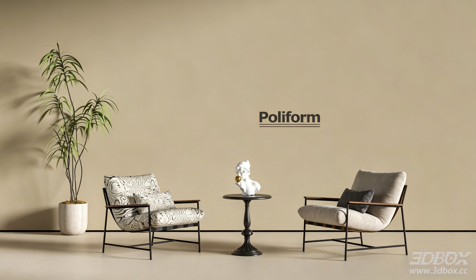 Modern Living Room Chair and Table Set