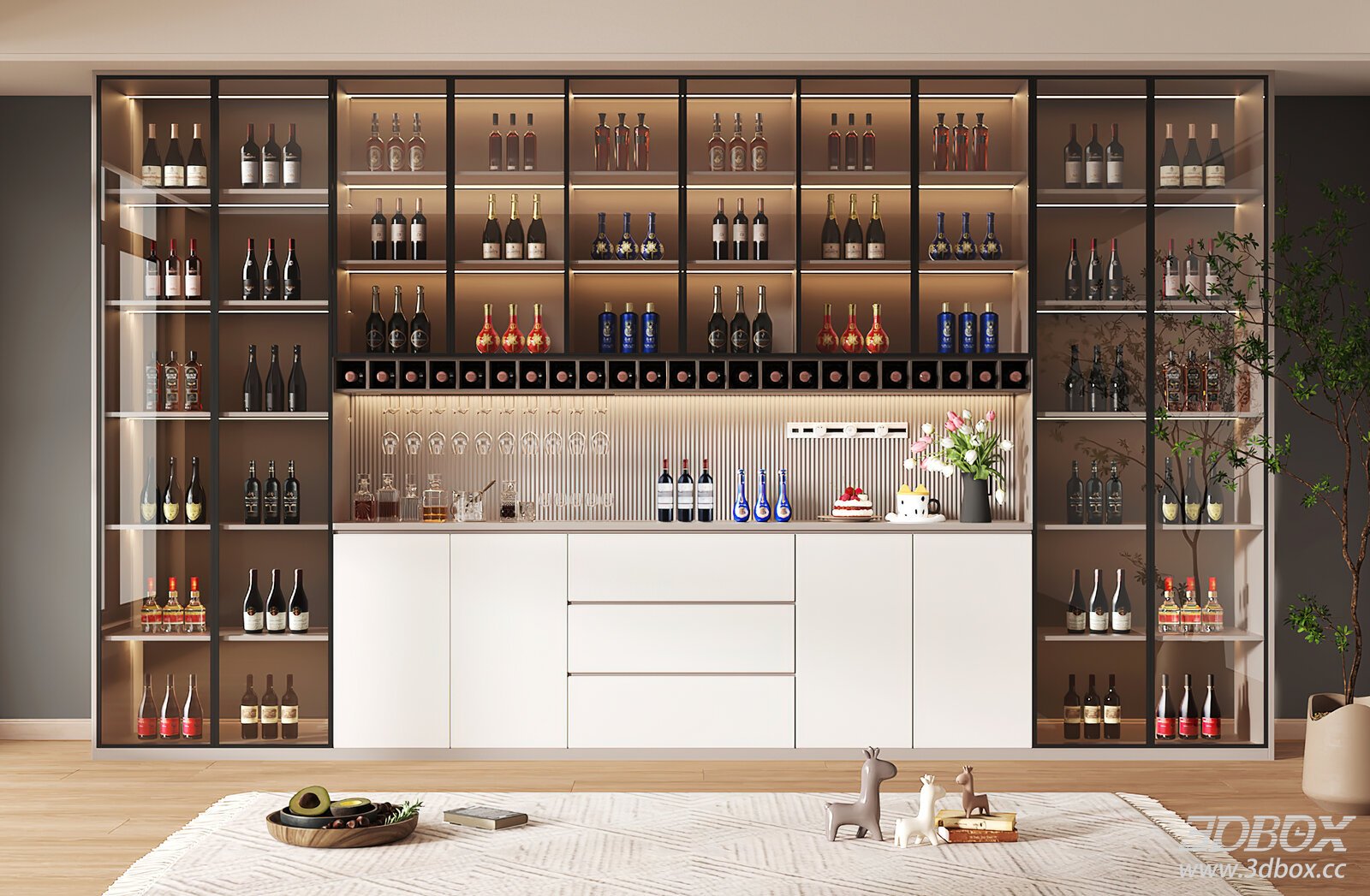 Modern Wine Cabinet for Living Room