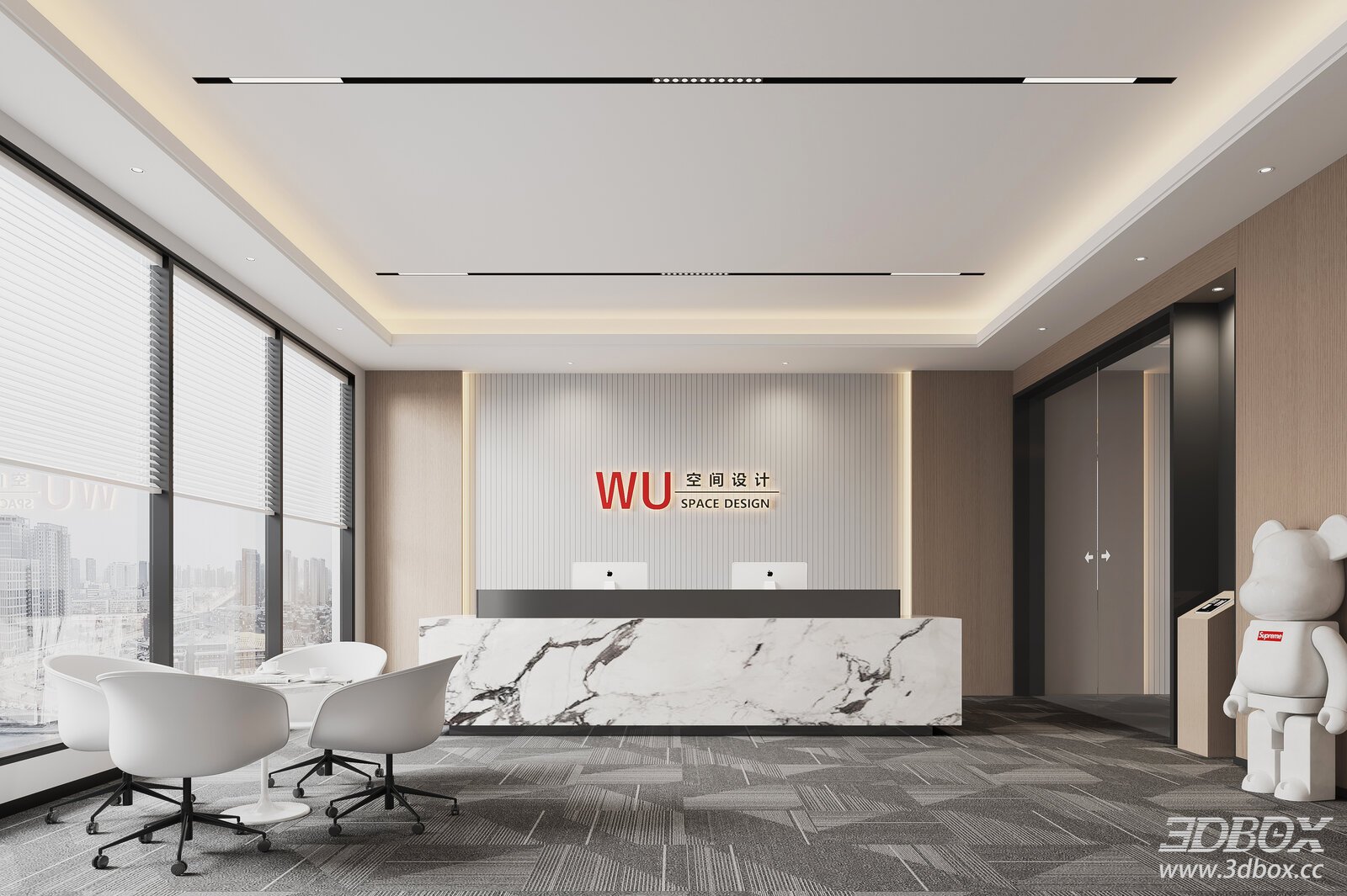 Modern Reception Lobby with Sofa Set