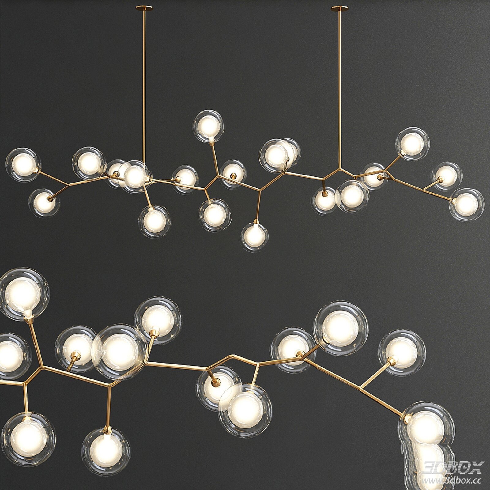 Modern Metal and Glass Ceiling Lamp