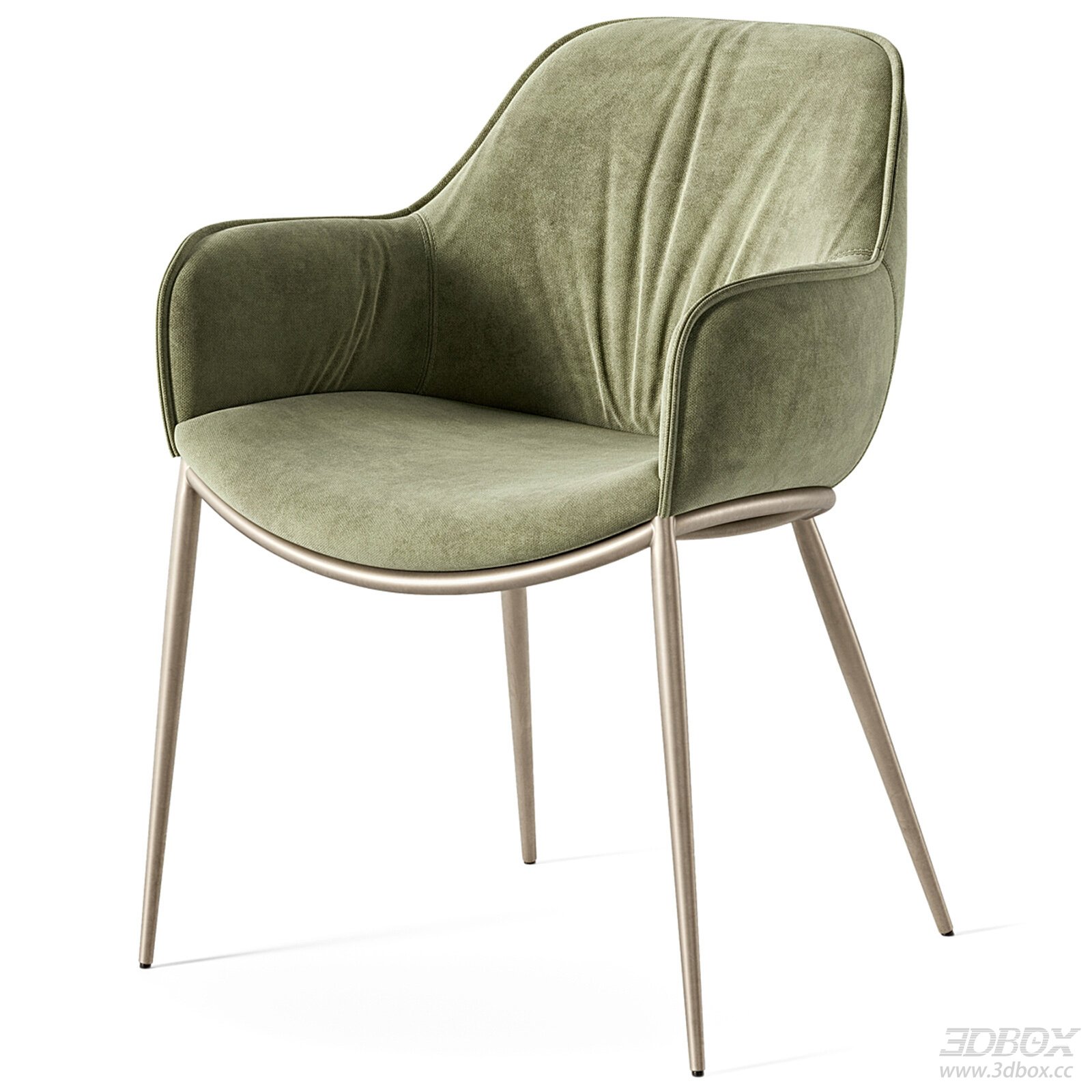 Modern Velvet Armchair with Metal Legs