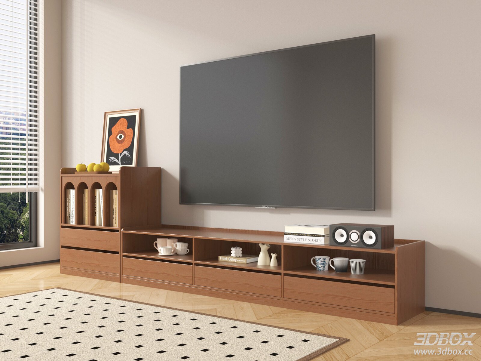 Modern Wooden TV Wall Unit