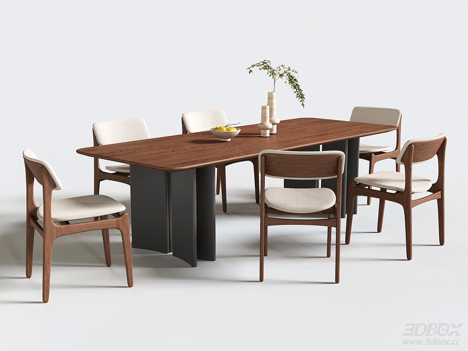 Modern Wooden Dining Table and Chairs Set
