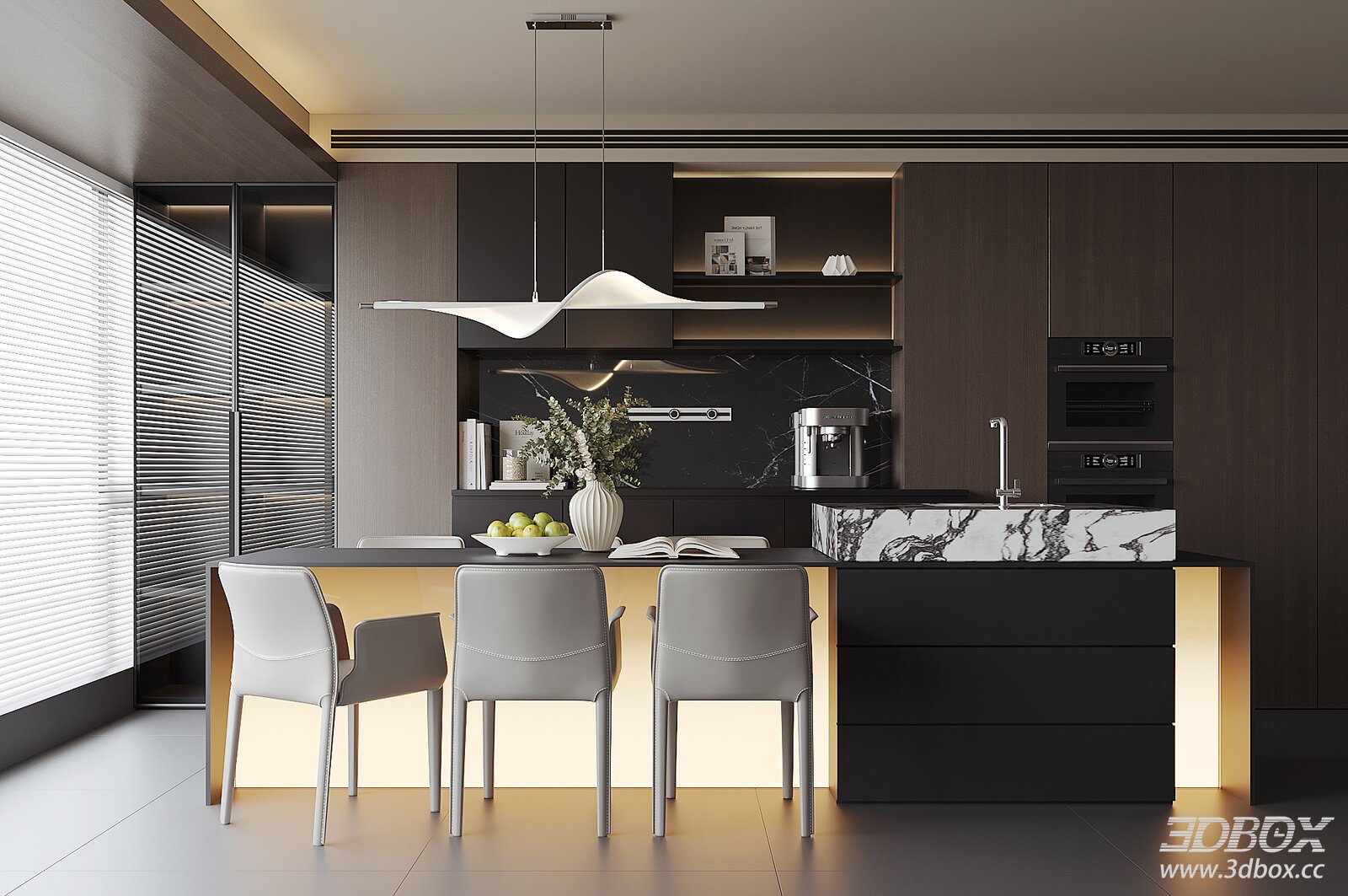 Modern Kitchen and Dining Area