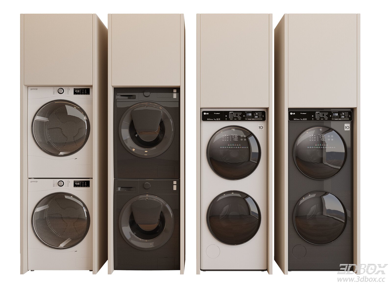 Set of Modern Washing Machines