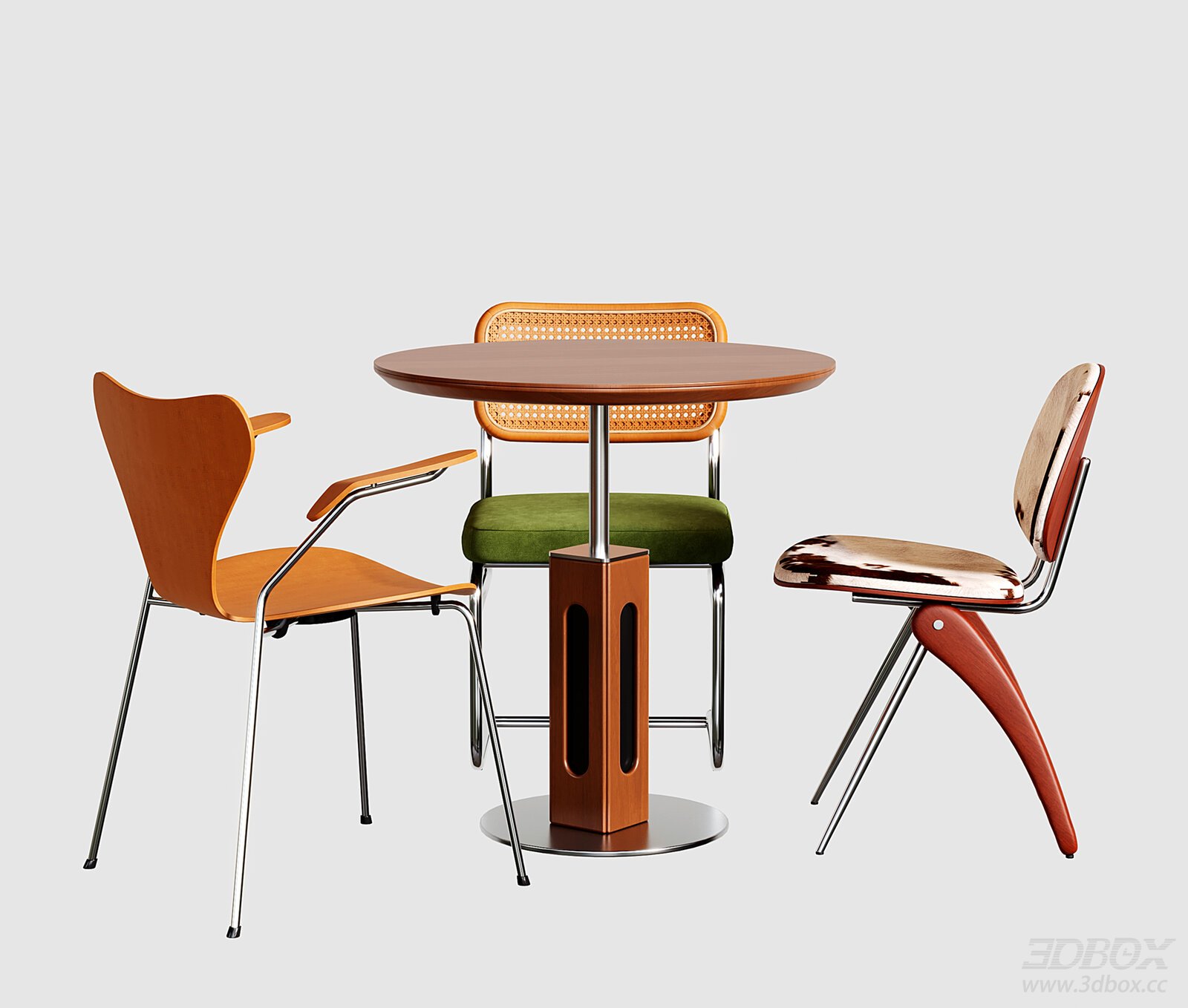Modern Round Dining Table and Chairs Set