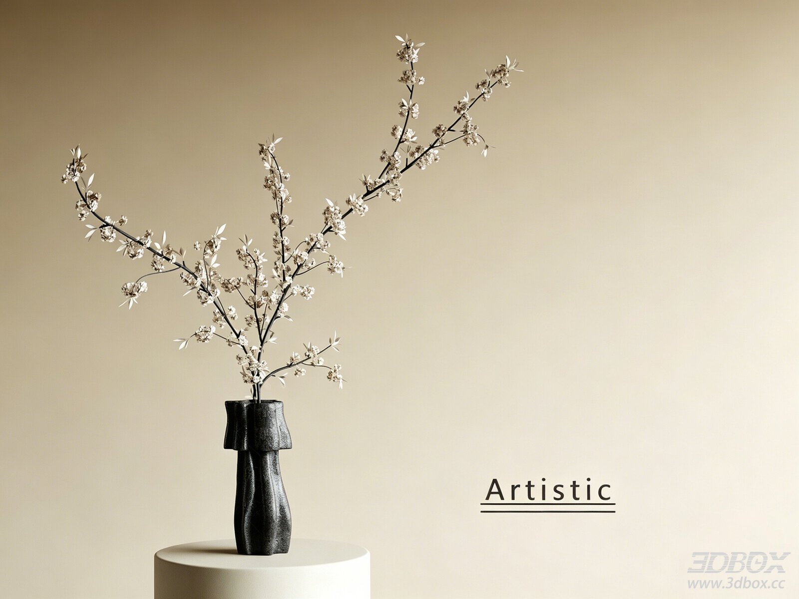 Artistic Vase with Flower Branch