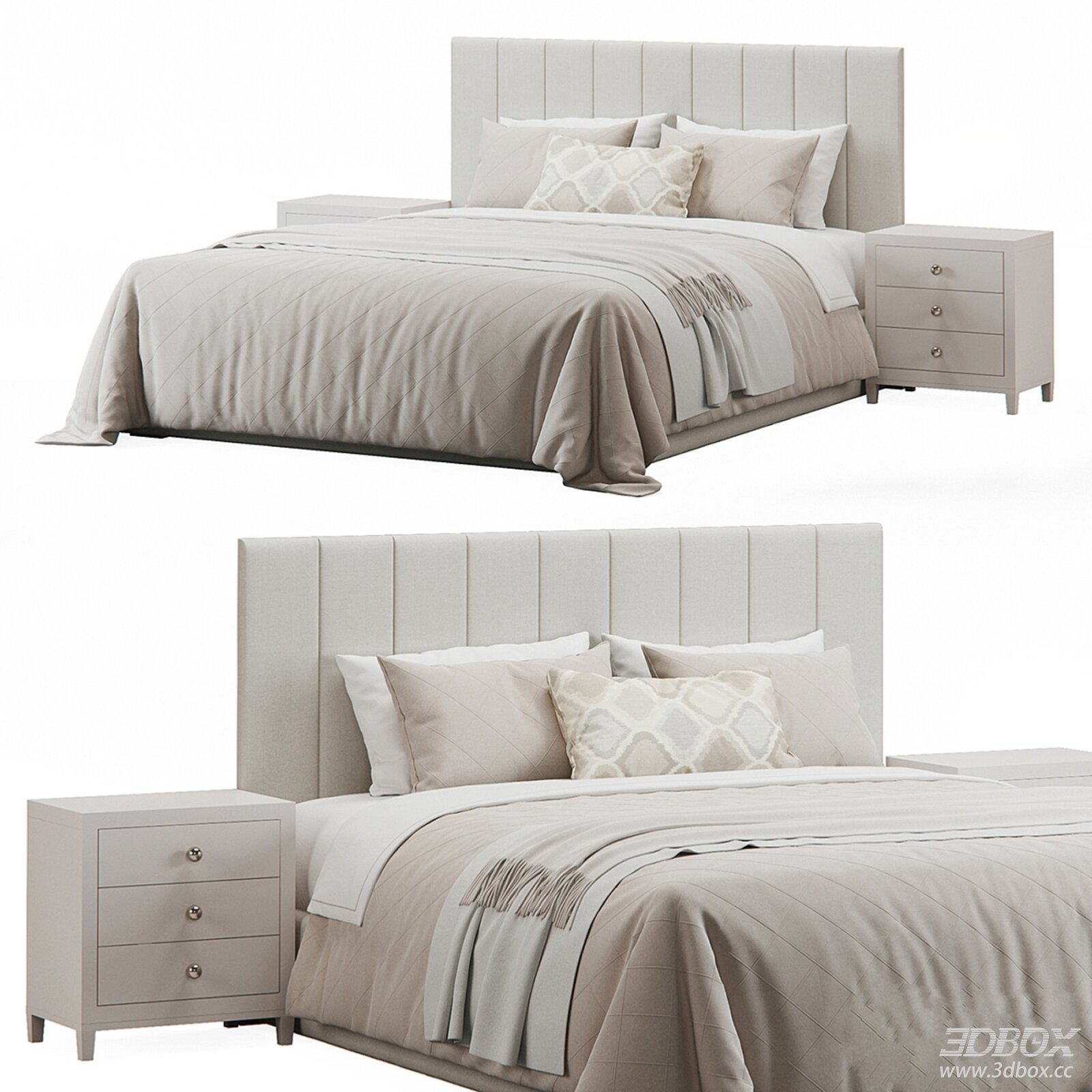 Double Bed with Bedside Tables