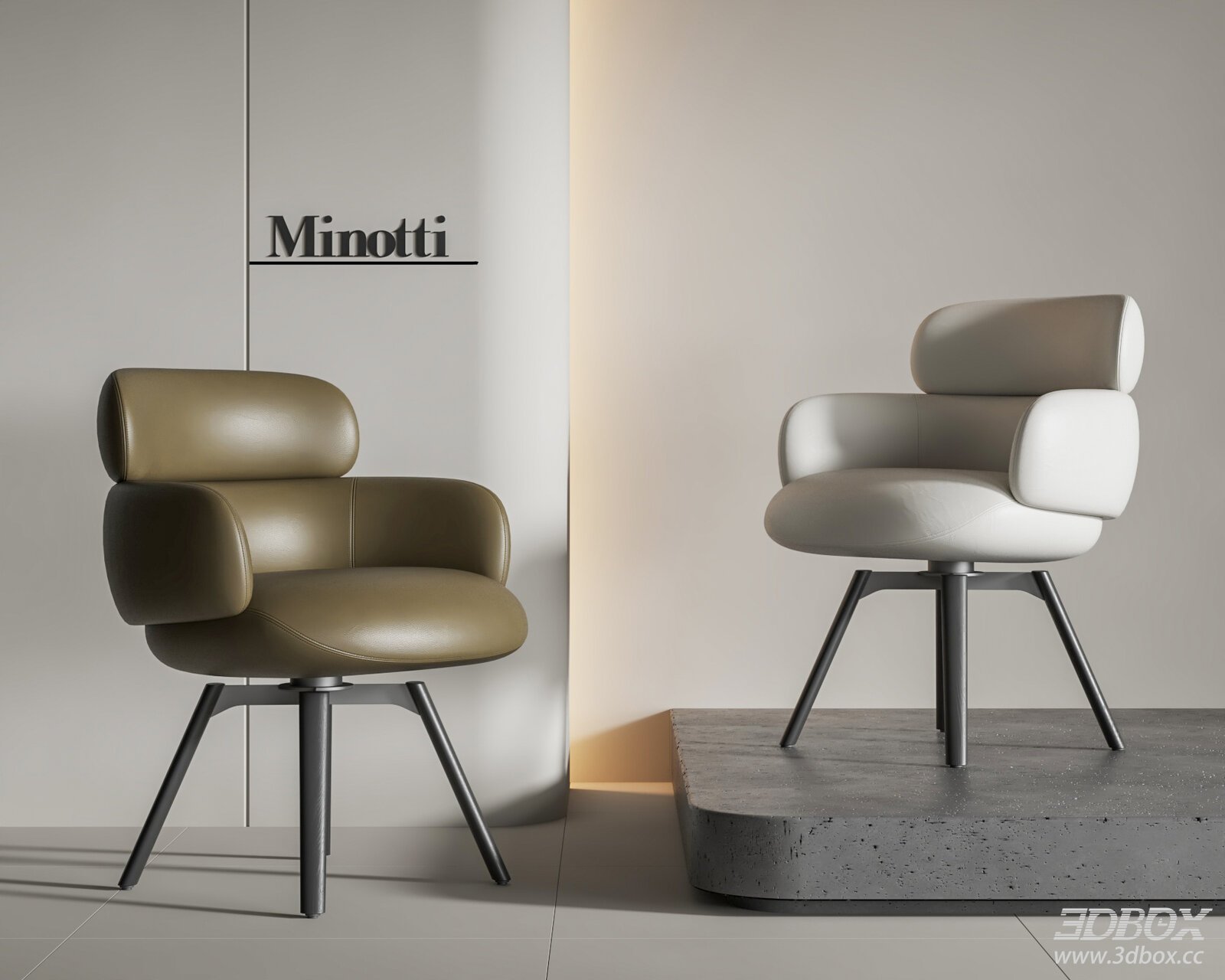 Modern Leather Armchairs by Minotti