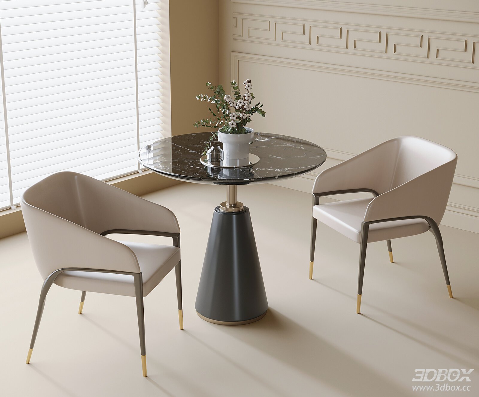 Modern Dining Table and Chairs in a Minimalist Setting