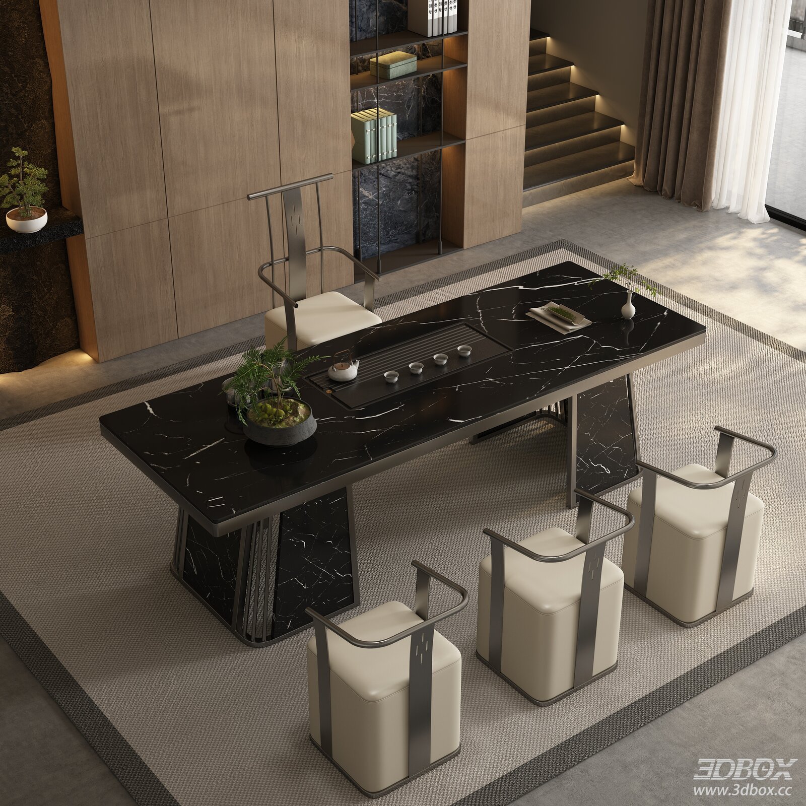 Modern Living Room with Stylish Table and Seating
