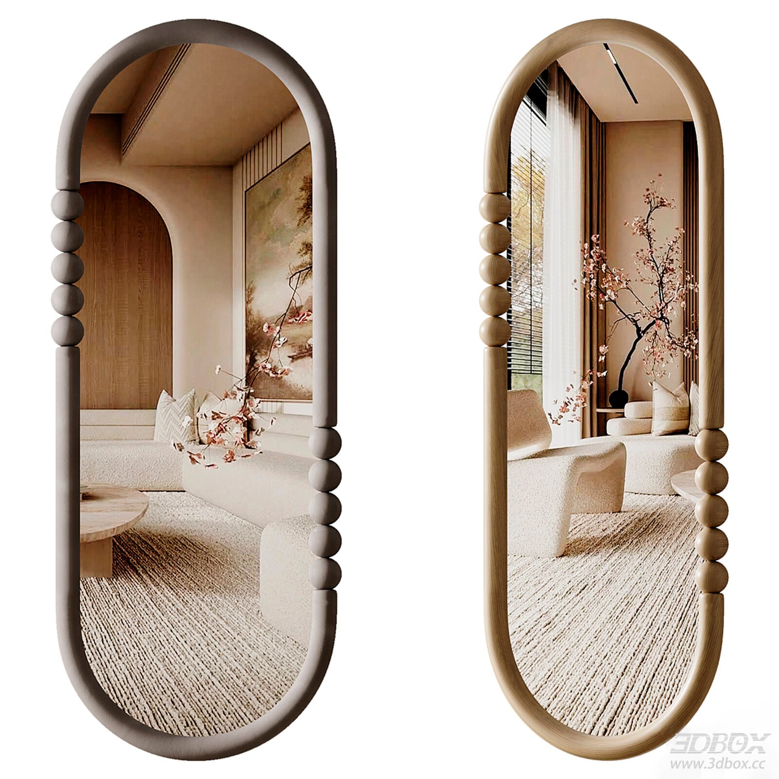 Arched Mirrors with Beaded Design