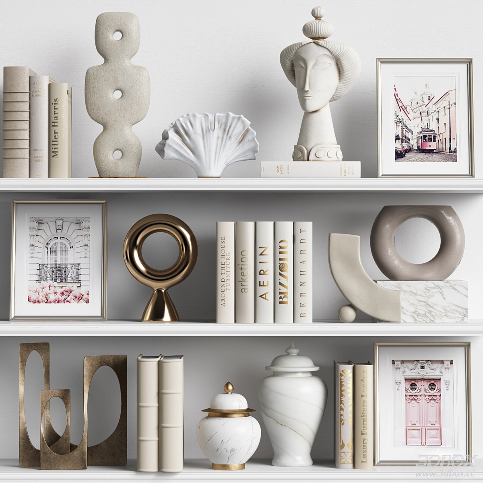 Modern Decorative Objects on Shelf