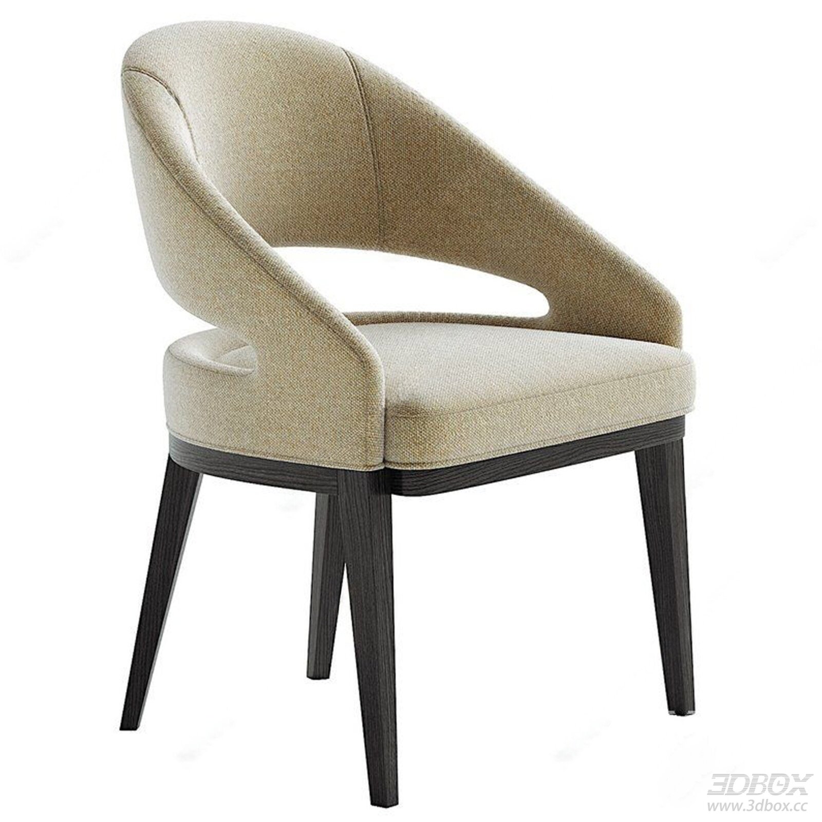 Modern Fabric Armchair with Wooden Legs