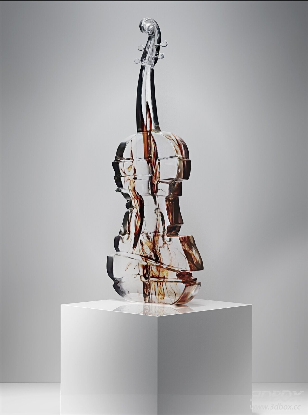 Modern Violin - Shaped Glass Sculpture