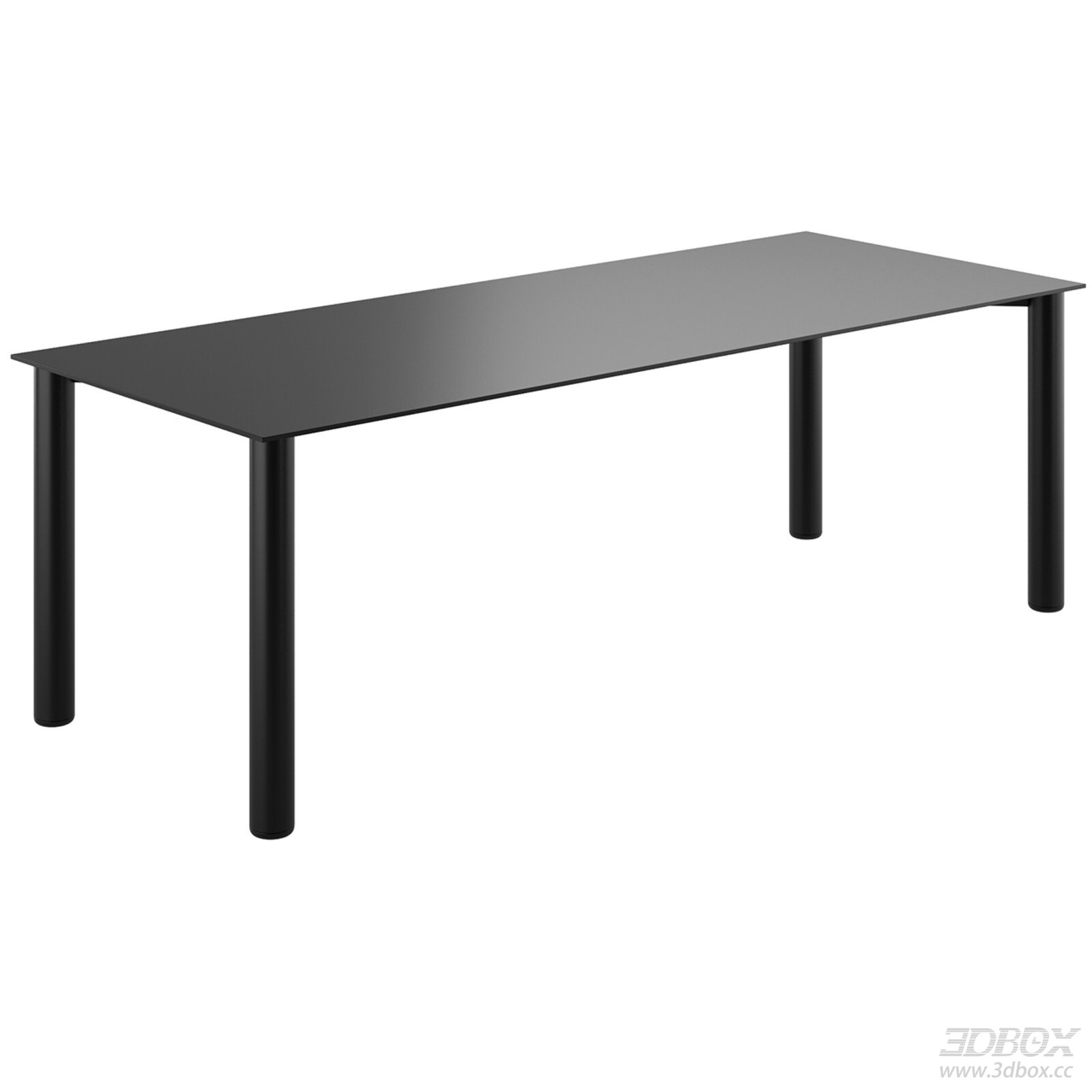 Kristalia Minimalist Black Rectangular Metal Dining Table
