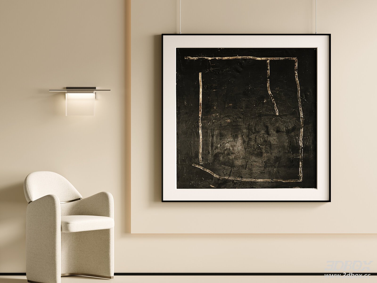 Modern Minimalist Abstract Framed Painting