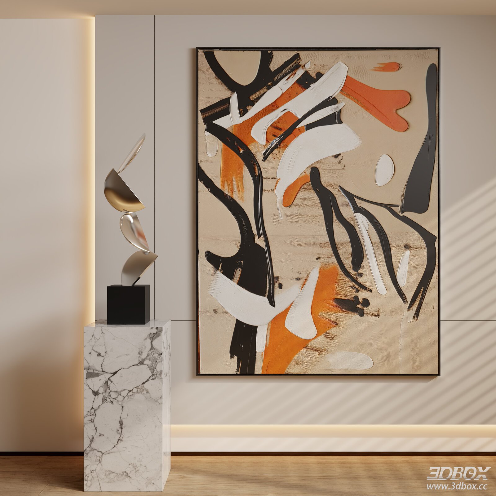 Modern Abstract Decorative Painting with Frame