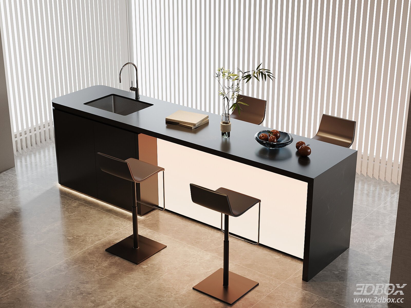 Modern Bar Counter with Stools