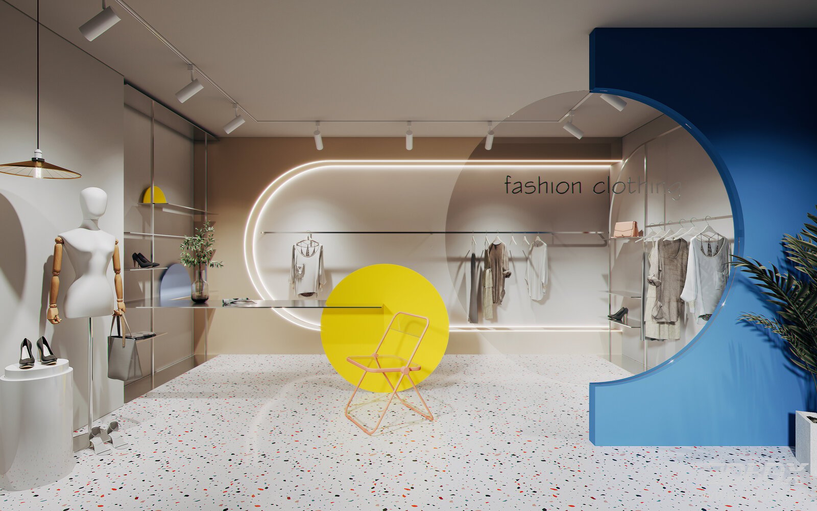 Modern Fashion Clothing Store Interior