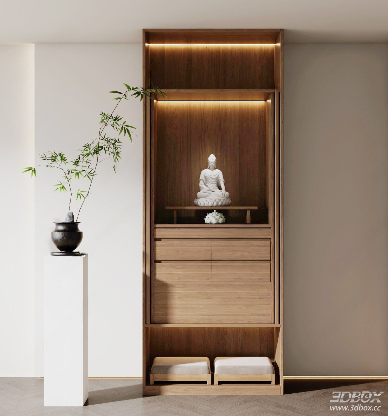 Modern Chinese - Style Buddha Shrine Cabinet