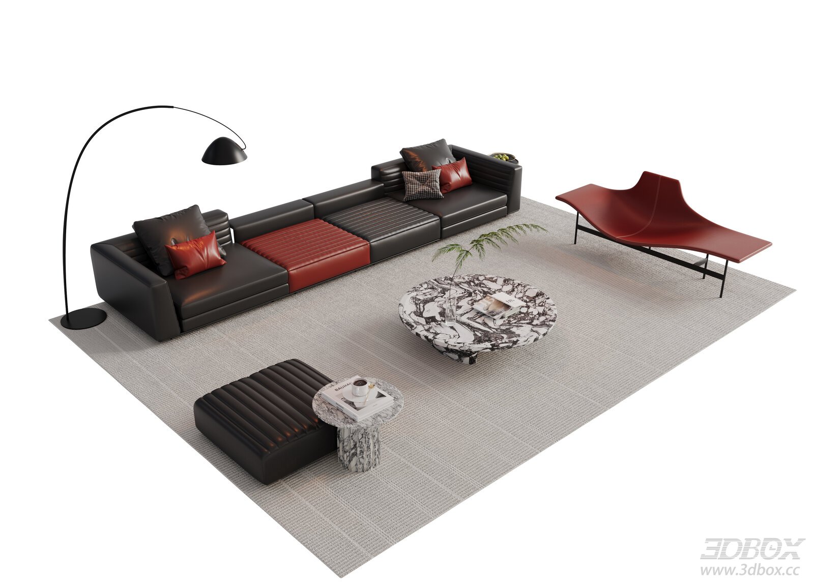 Modern Italian - style Sofa Set with Coffee Table
