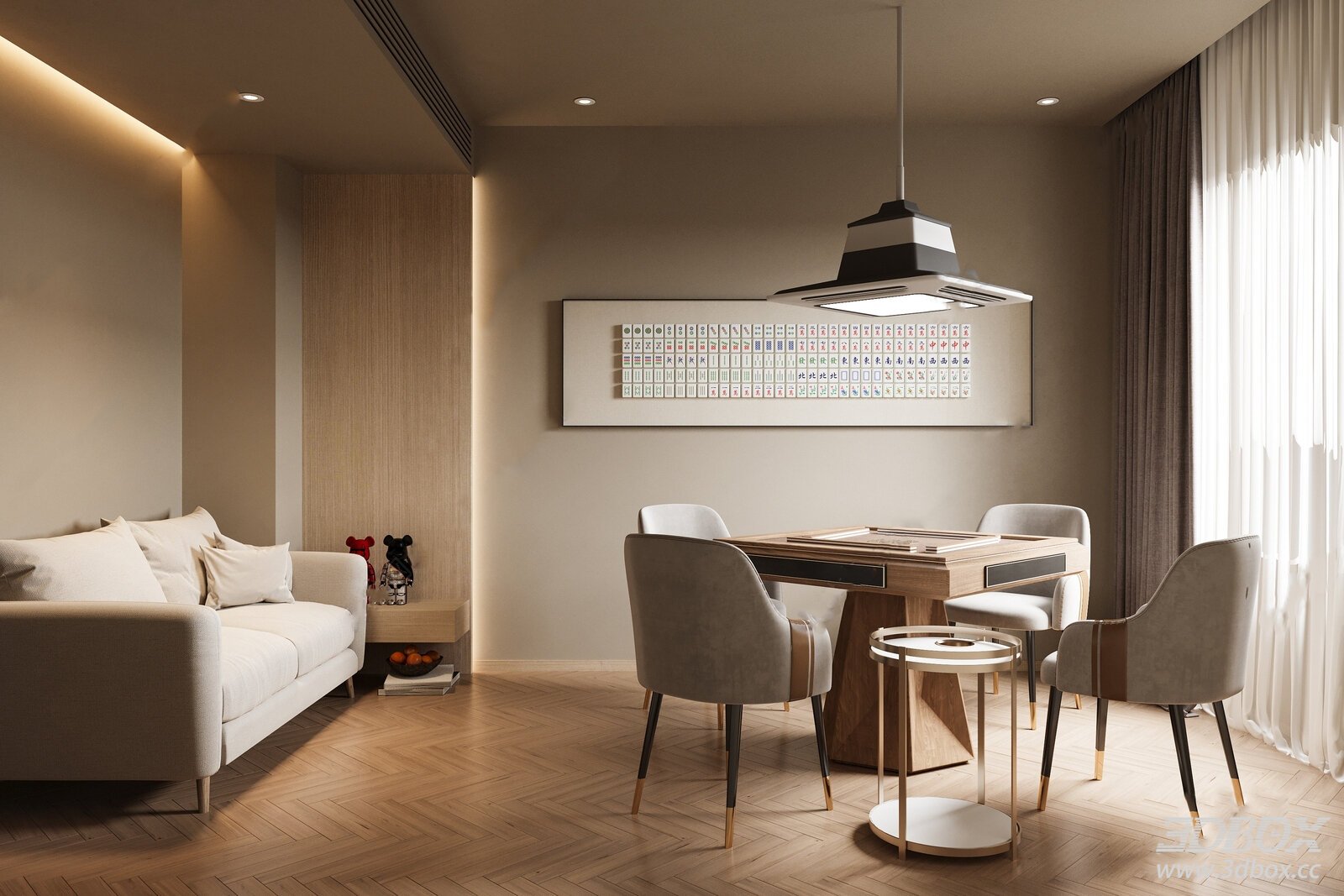 Modern Mahjong Room Interior