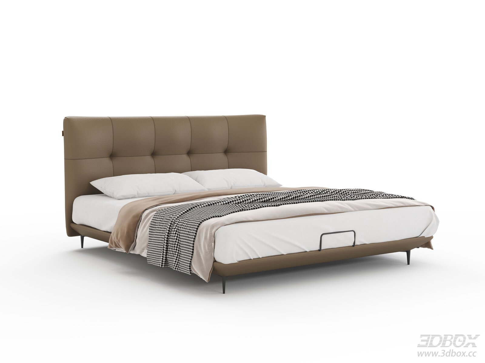 Modern Italian Double Leather Bed